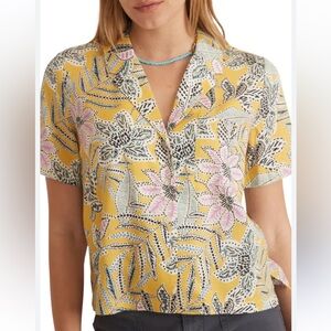 Marine Layer Lucy Floral Short Sleeve Button-Up Camp Shirt Size XS